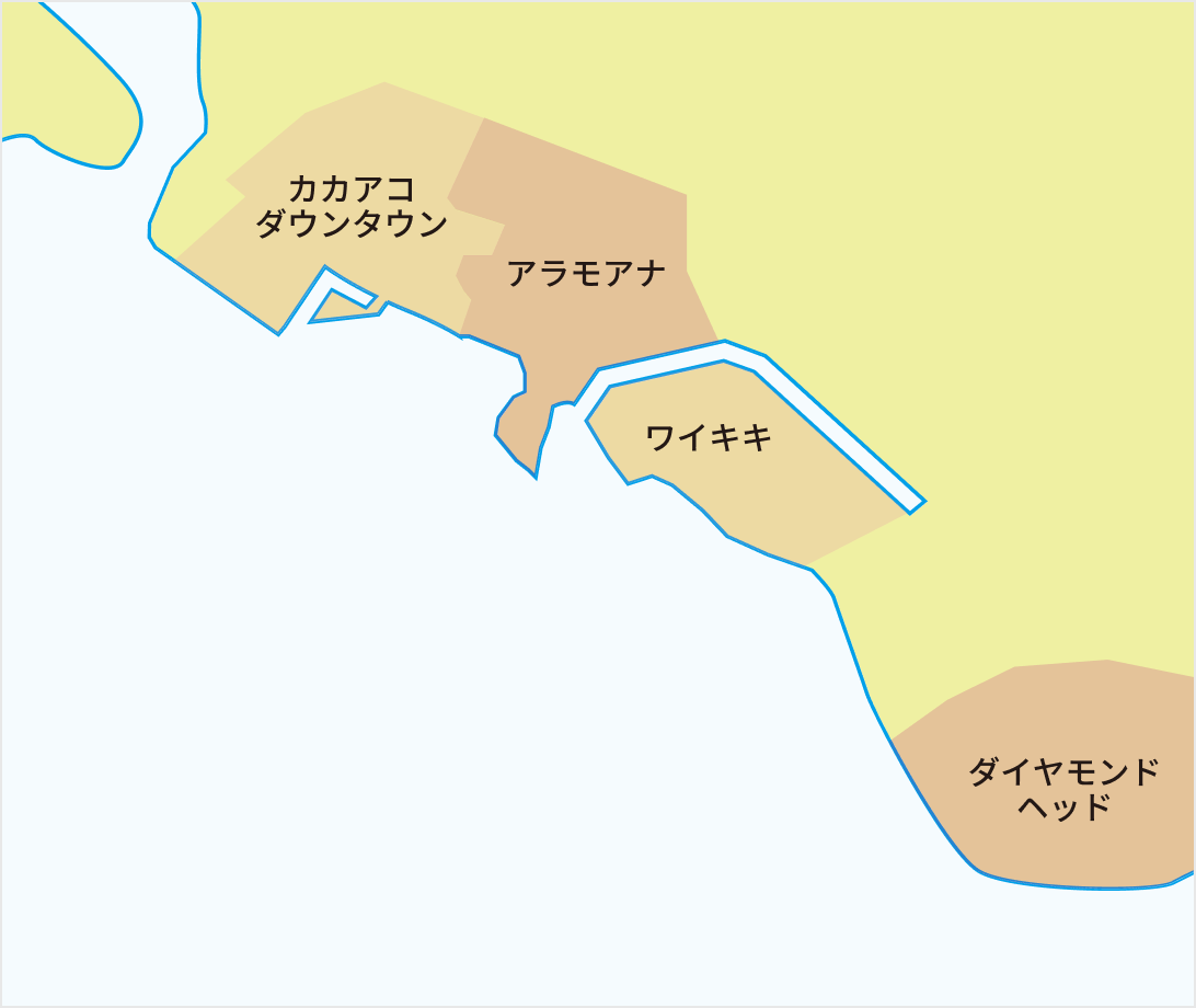 ホノルルエリアマップ