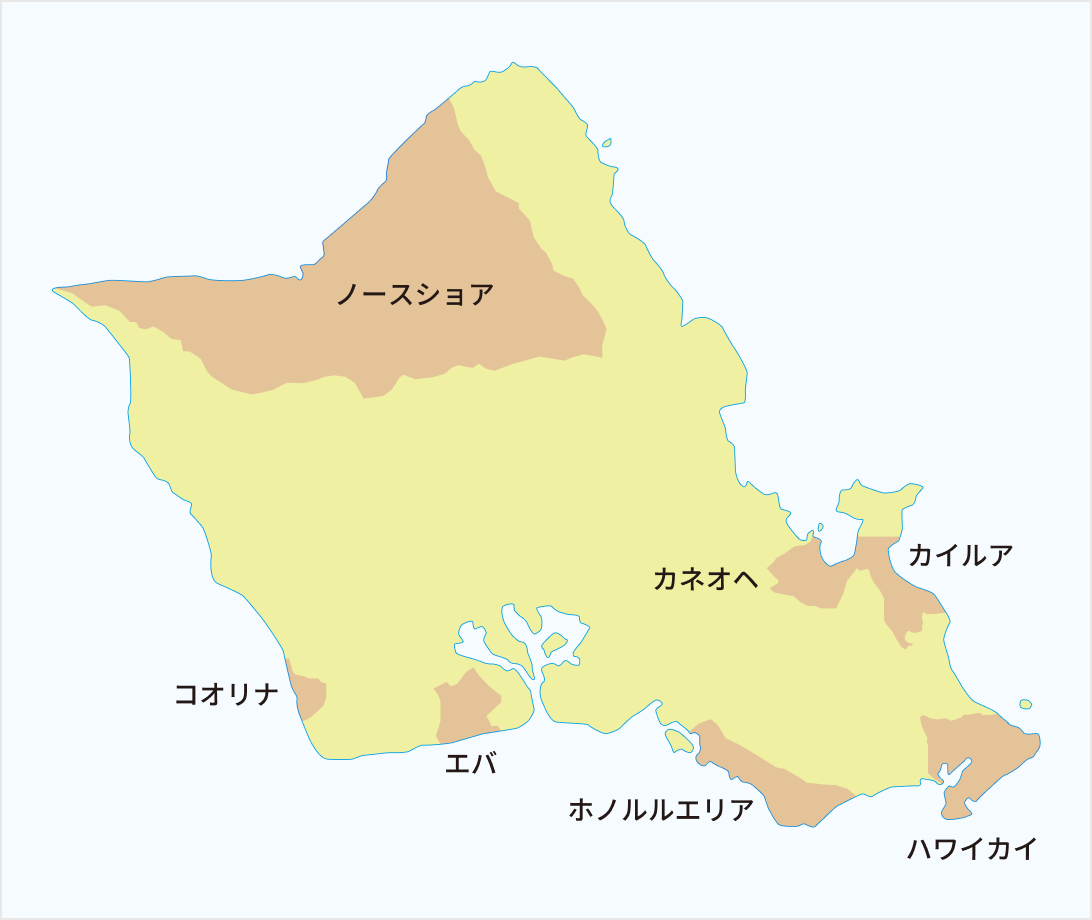 オアフ島全域マップ